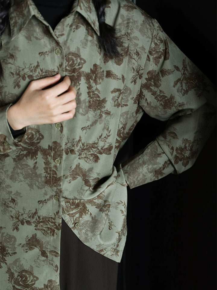 Floral Long Sleeve Button-Up Shirt