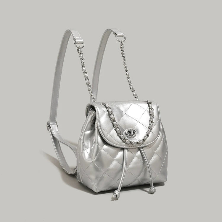 Quilted Chain Strap Backpack