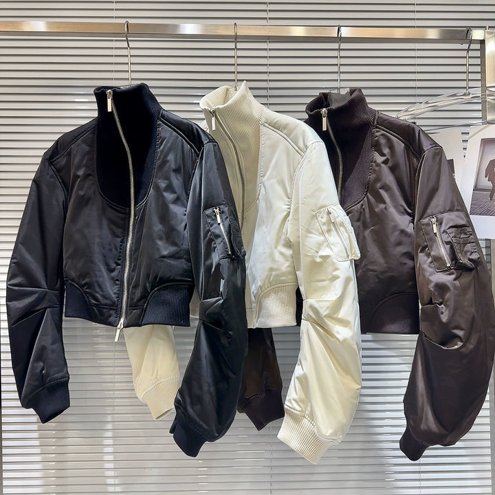 Crop Zip-Up Cotton-Padded Jacket