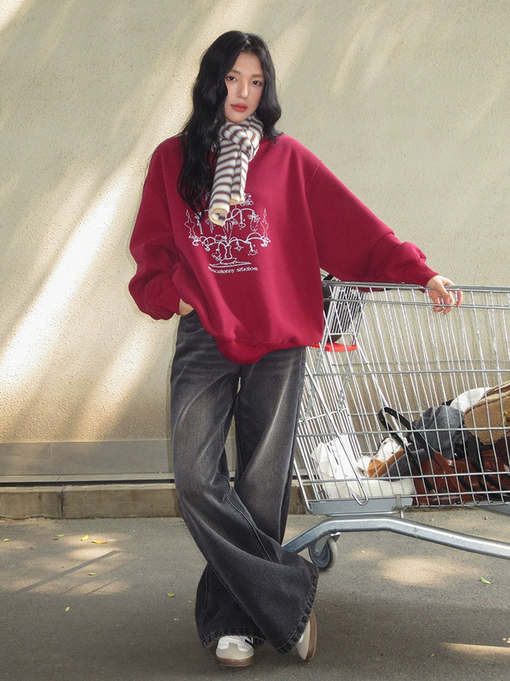 Graphic Print Oversized Sweatshirt