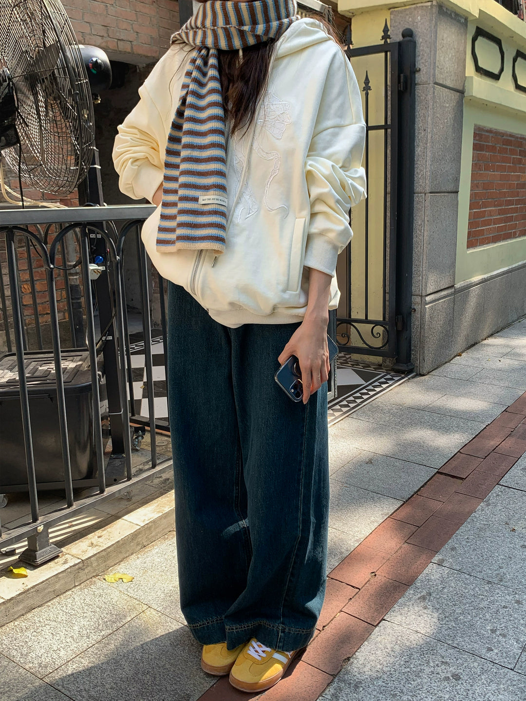 Wide-Leg High-Rise Denim Pants
