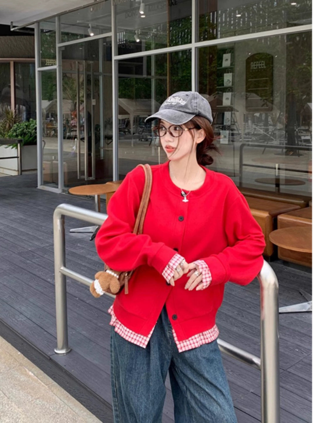 Fake Two-piece Long-sleeve Cardigan