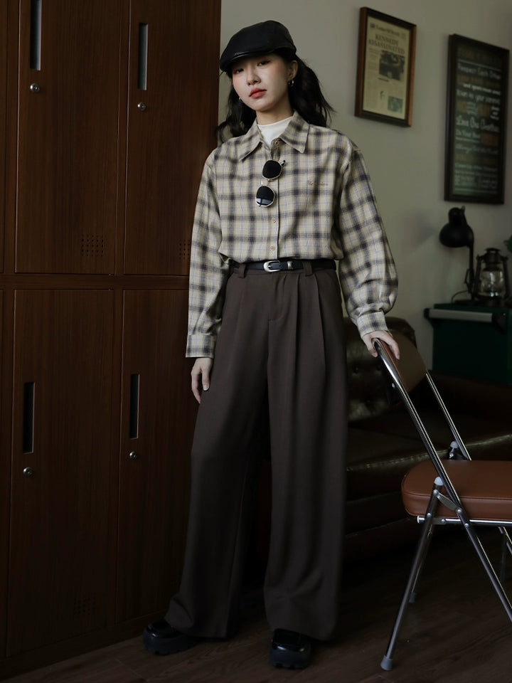 Plaid Button-Up Shirt