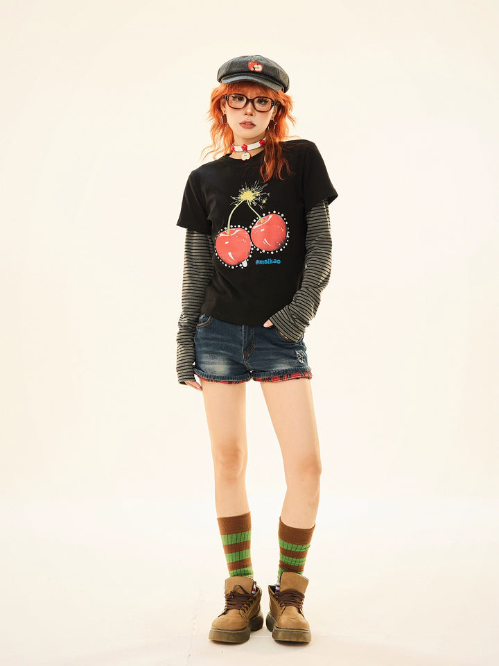 Cherry Bomb Graphic Long Sleeve T-Shirt