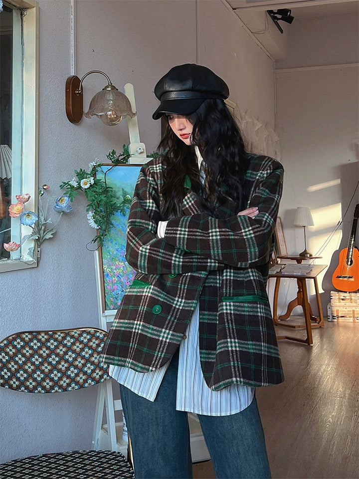 Plaid Double-Breasted Suit