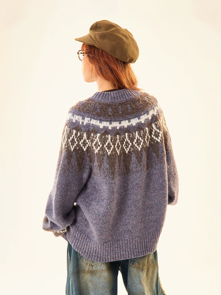 Cozy Patterned Knit Sweater