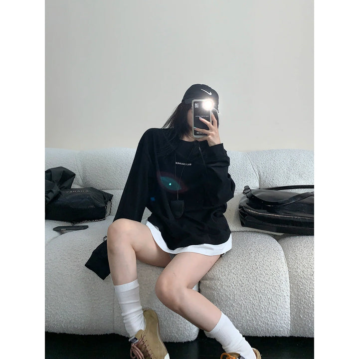 Embroidery Long Sleeve Sweatshirt