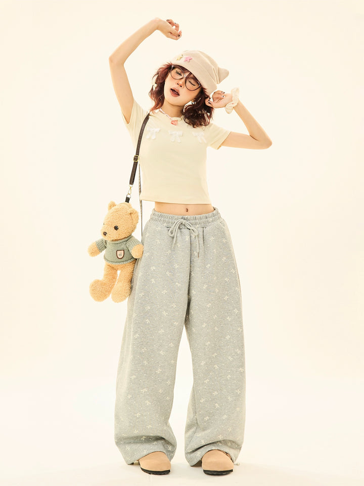 Bow Polka Dot Casual Pants
