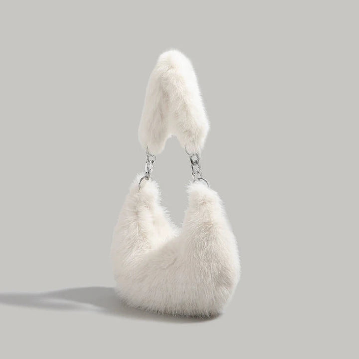 Faux Fur Chain Strap Shoulder Bag