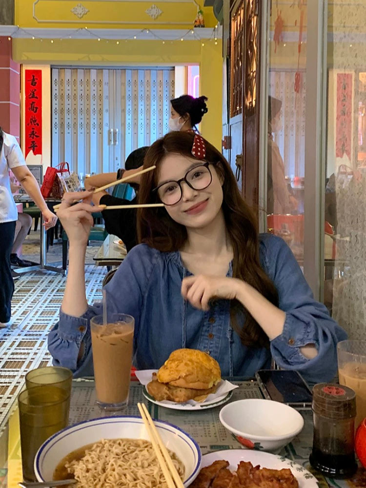 Casual Button-Up Denim Shirt