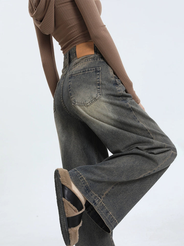 Wide-Leg Denim Pants