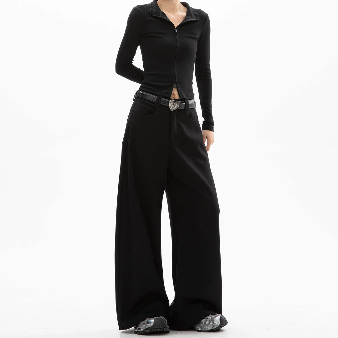 Casual Straight Wide-Leg Pants