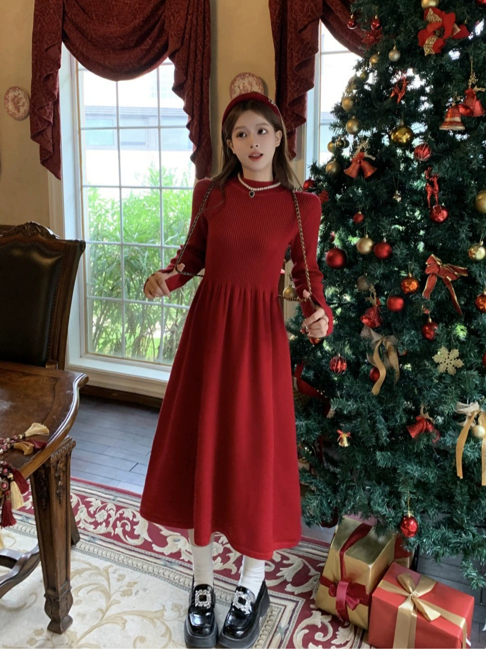 Elegant Long Sleeve Knit Dress