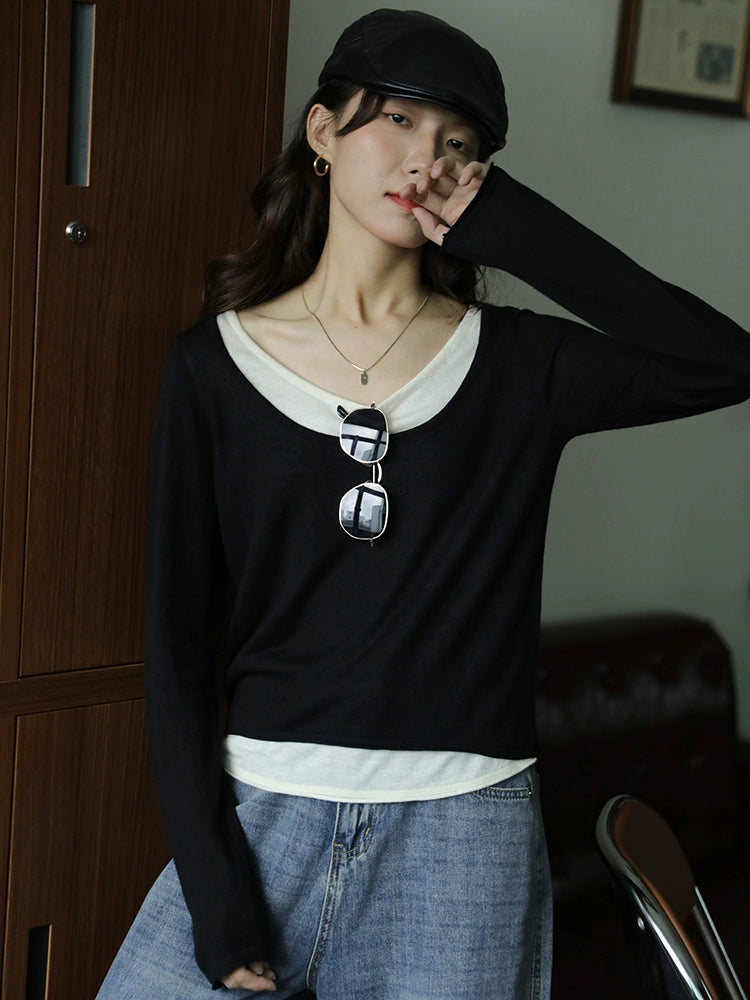 Long Sleeves V-Neck Wool Sweater