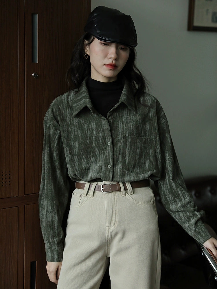 Corduroy Long-Sleeve Pocket Shirt