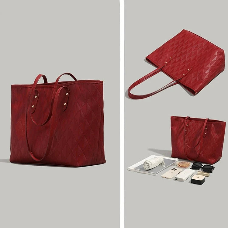 Large Capacity Leather Tote Bag