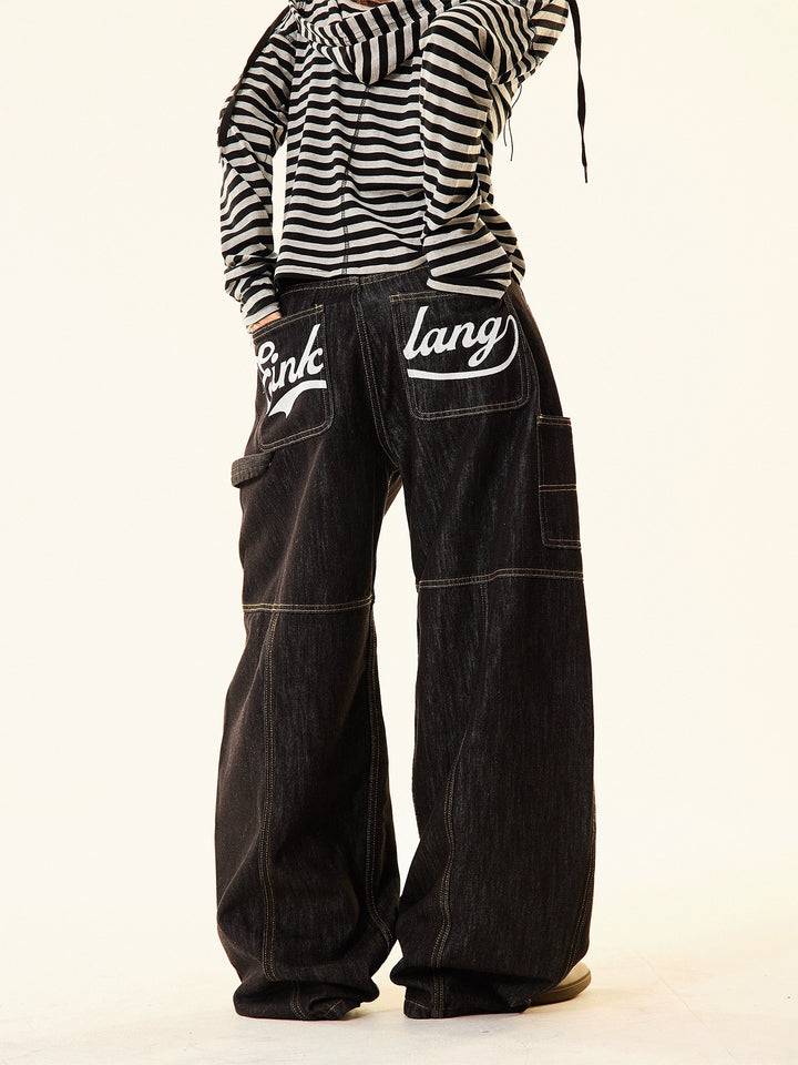 Loose Letter Printing Pants