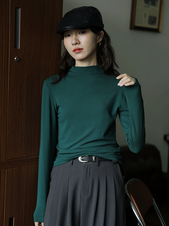 Long Sleeve Mock Neck T-Shirt
