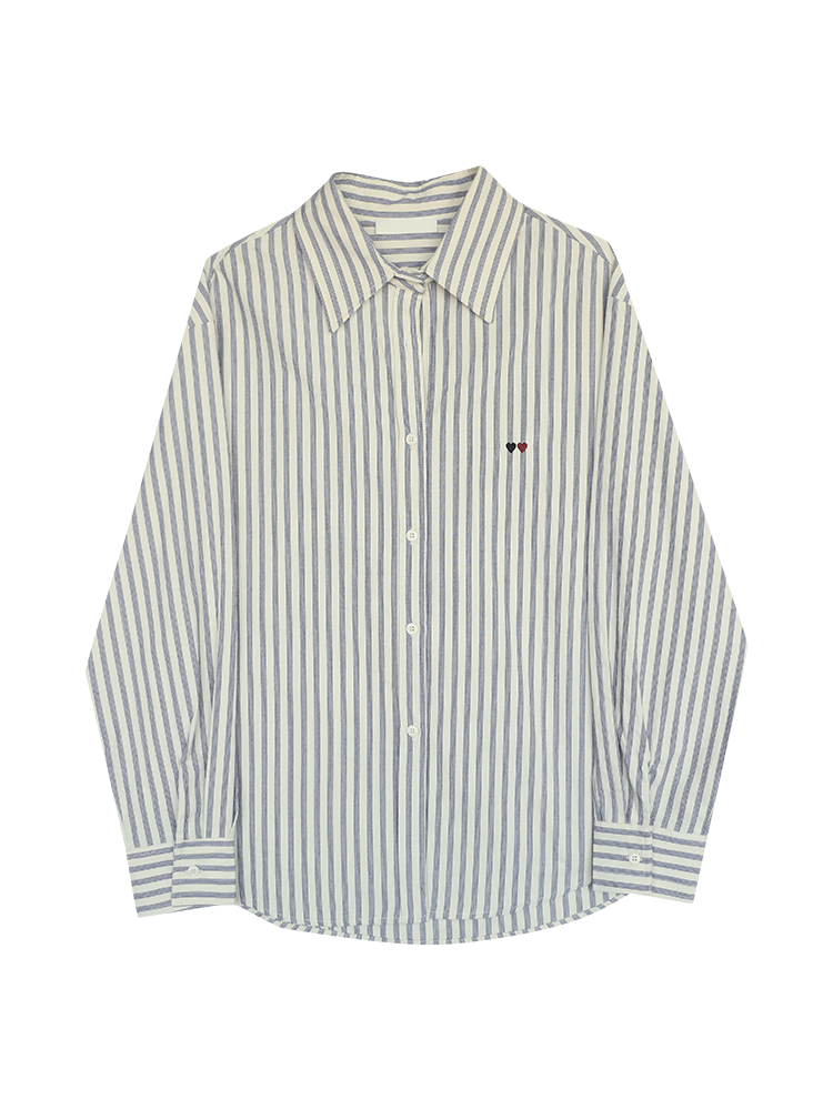 Stripe Pattern Button-Up Shirt