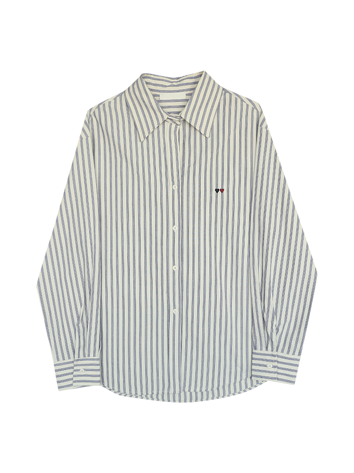 Stripe Pattern Button-Up Shirt