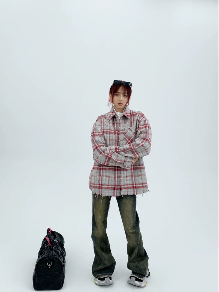 Plaid Long Sleeve Button-Up Shirt