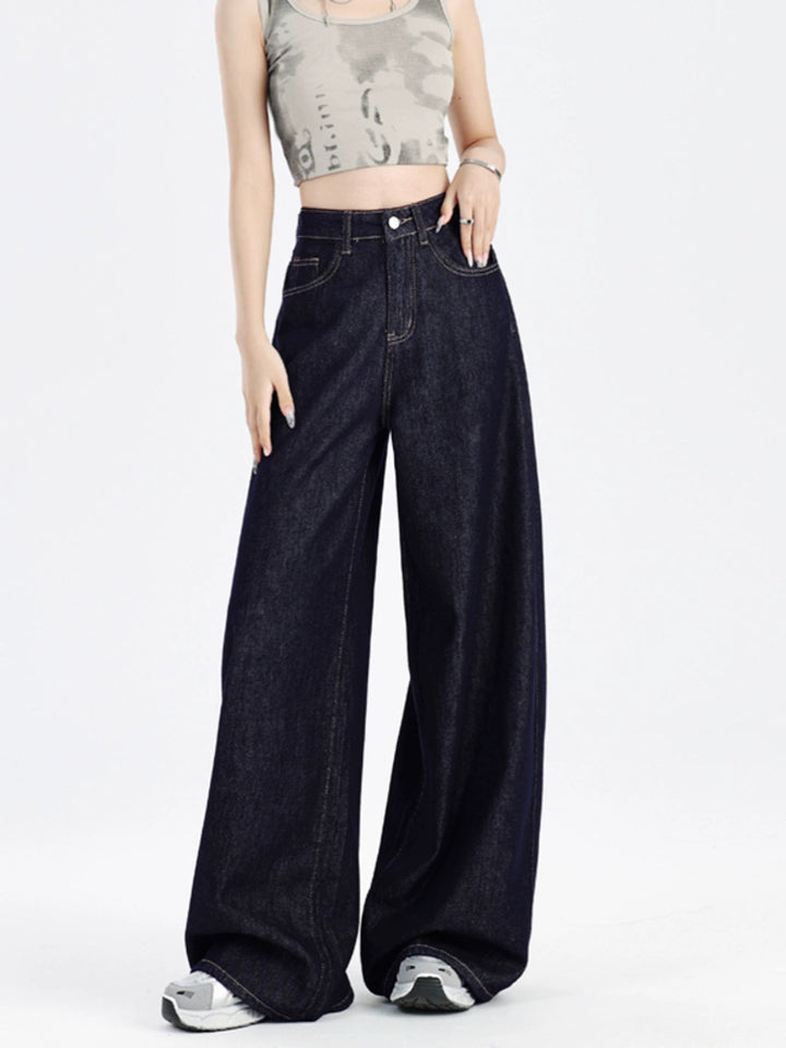 Wide-Leg Denim Pants
