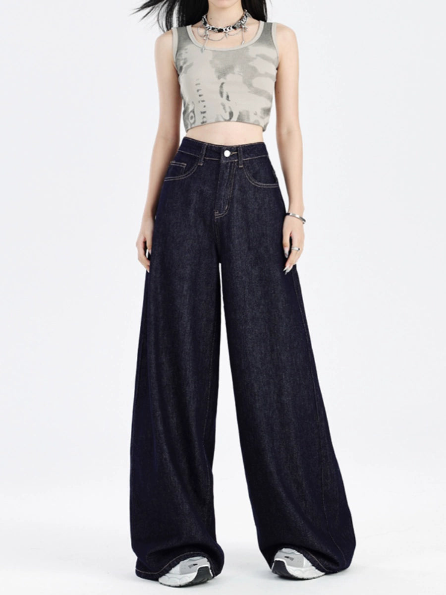 Wide-Leg Denim Pants