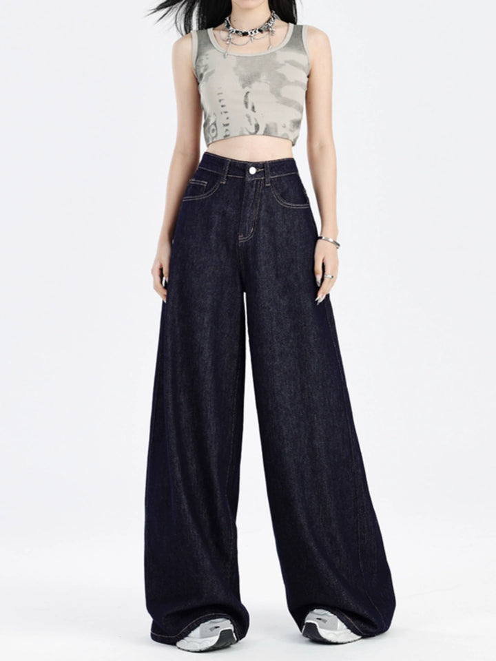 Wide-Leg Denim Pants