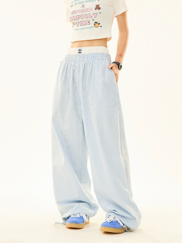 Striped Casual Straight Pants