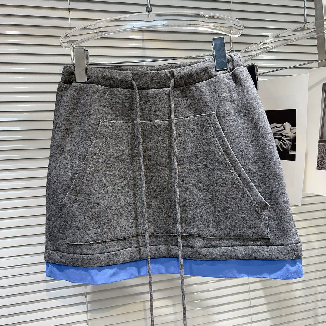 Scarf Detail Casual Sweatshirt Skirt Set