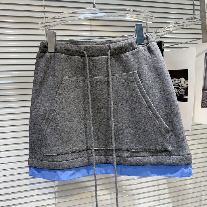 Scarf Detail Casual Sweatshirt Skirt Set
