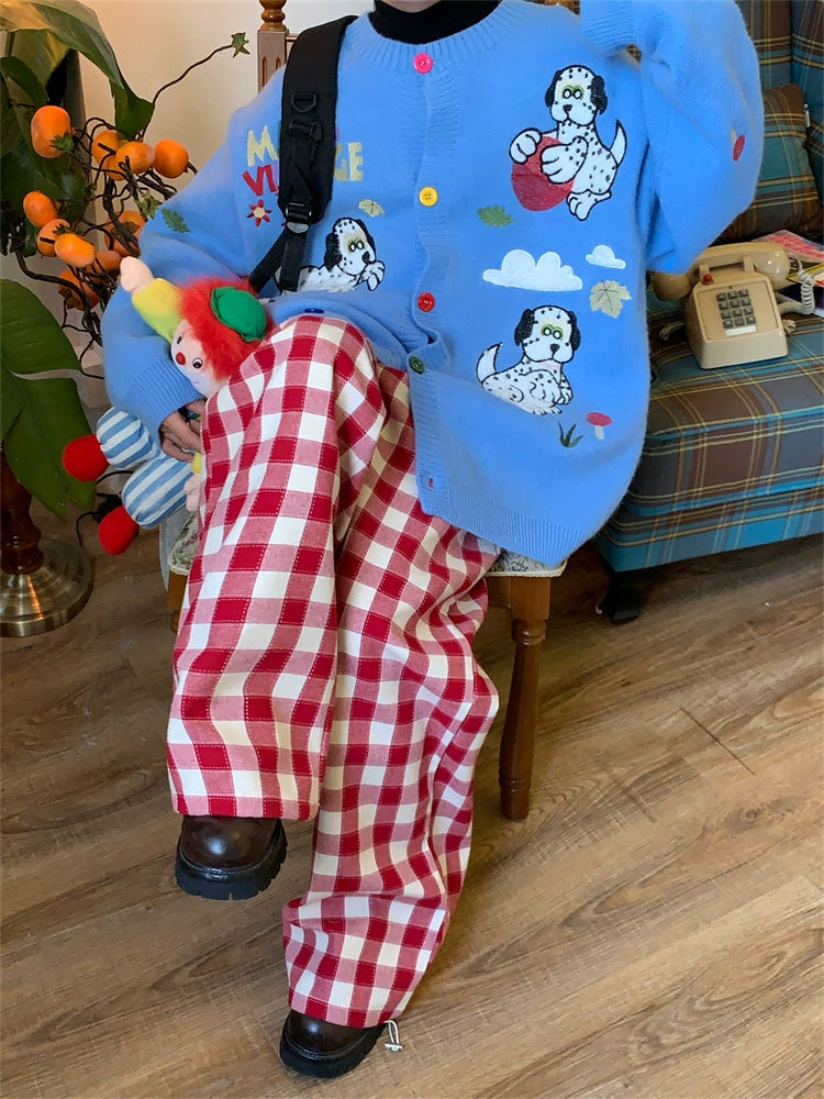 Playful Cartoon Patterns Knit Sweater