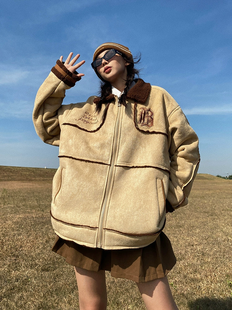 Casual Embroidered Cotton-Padded Jacket