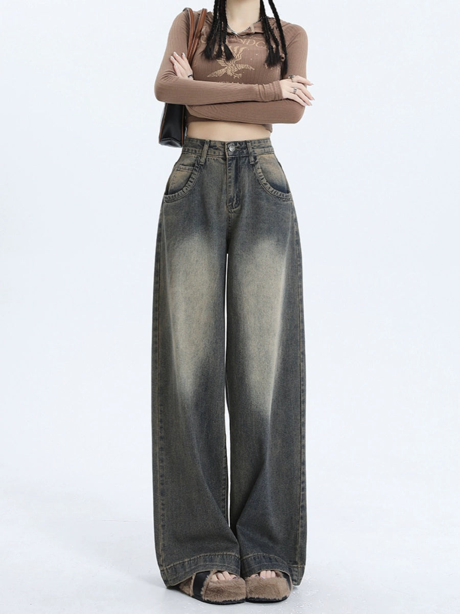 Wide-Leg Denim Pants