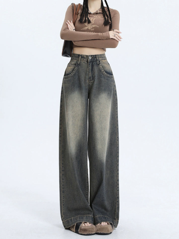 Wide-Leg Denim Pants