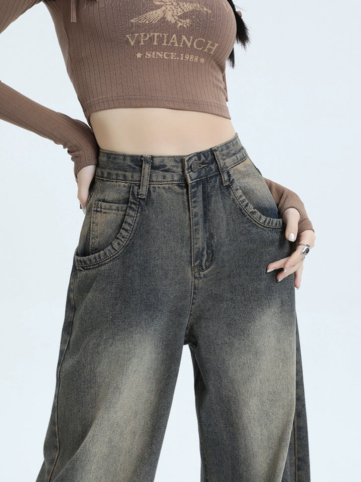 Wide-Leg Denim Pants