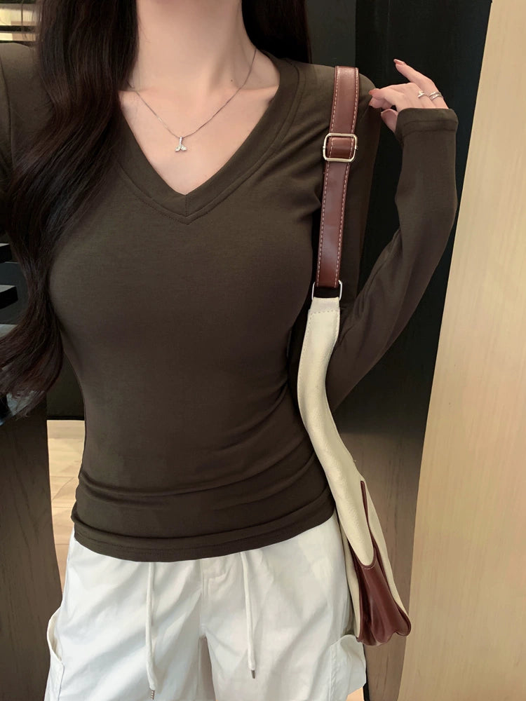 V-Neck Long Sleeve T-Shirt