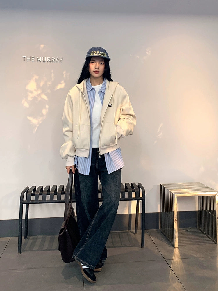 Hooded Zip-Up Short Coat