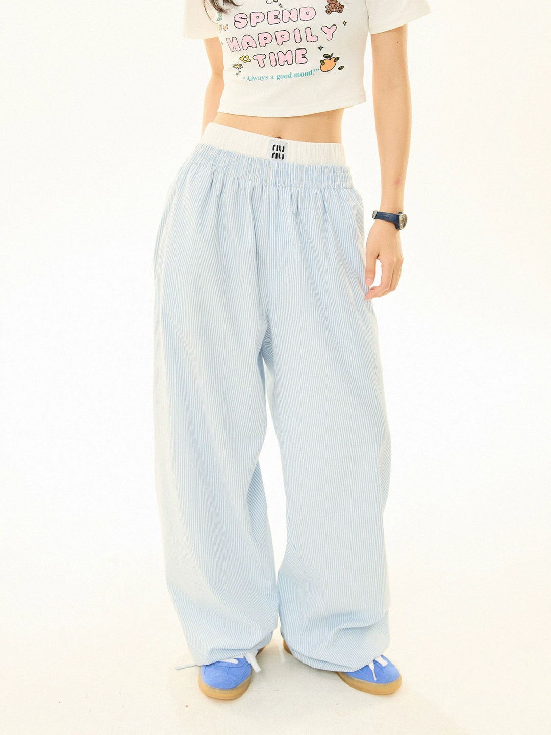 Striped Casual Straight Pants