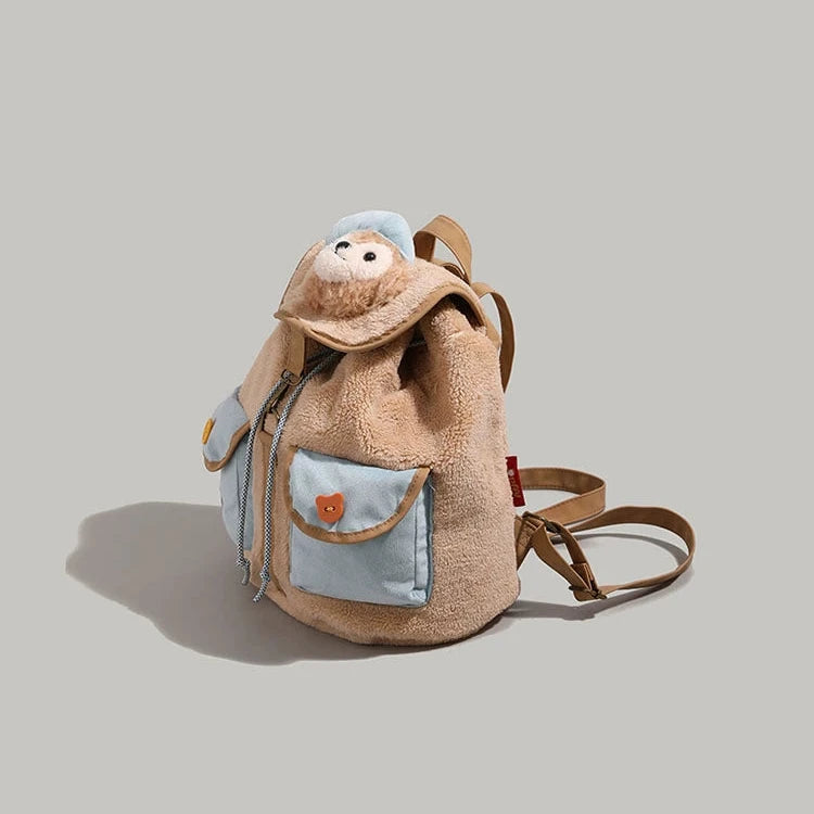 Bear Decoration Plush Backpack