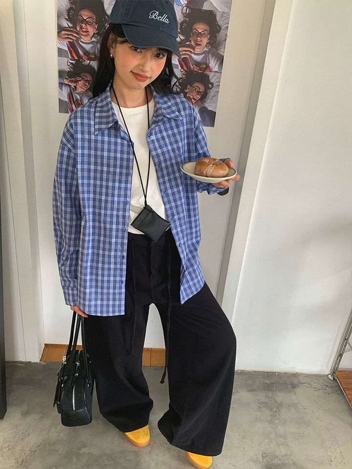 Wide-Leg Casual Denim Pants