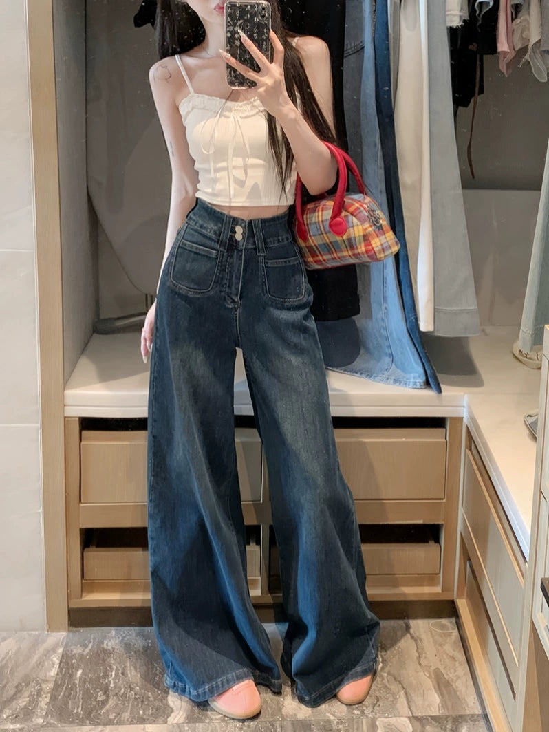 Wide-Leg High-Waist Jeans