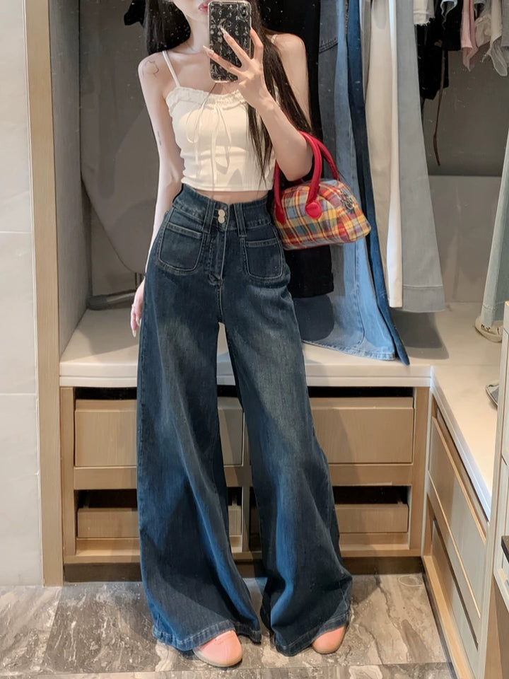 Wide-Leg High-Waist Jeans