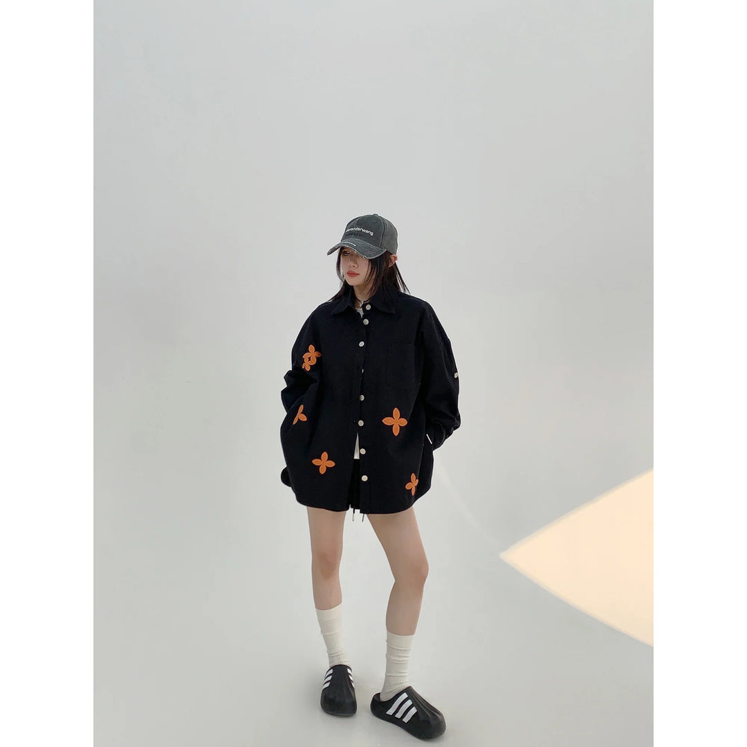 Embroidered Shirt Jacket