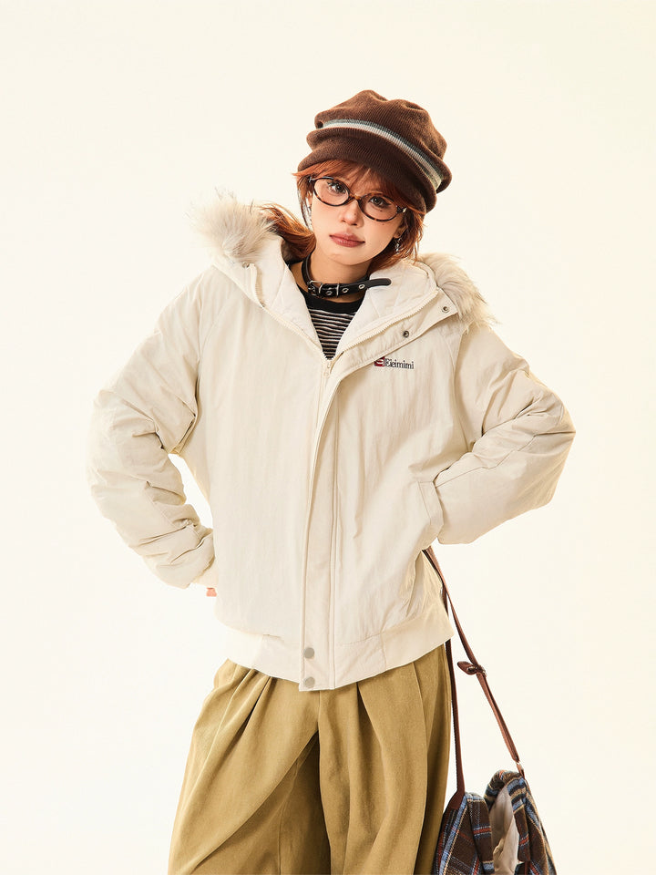 Faux Fur Trim Hooded Jacket