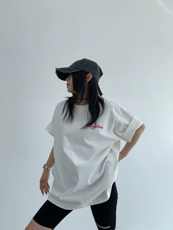 Cotton Dragon Embroidery Loose Fit T-shirt