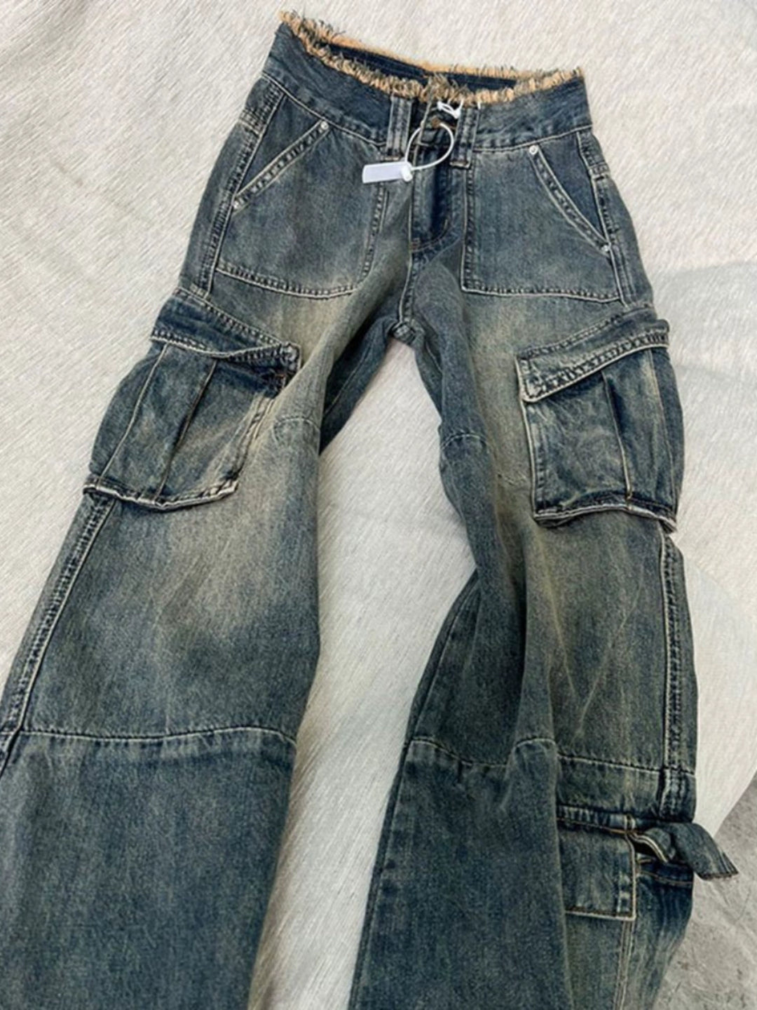 Pockets Cargo Denim Pants