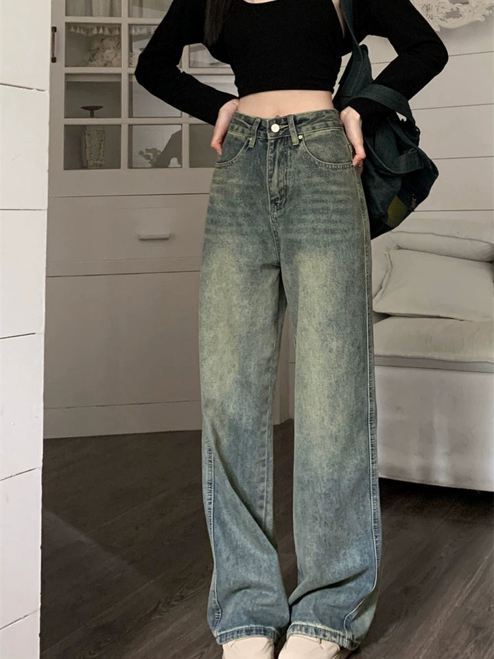 High Waist Wide-Leg Denim Pants