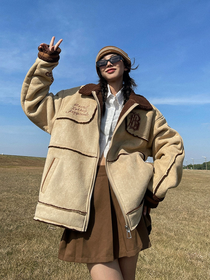 Casual Embroidered Cotton-Padded Jacket