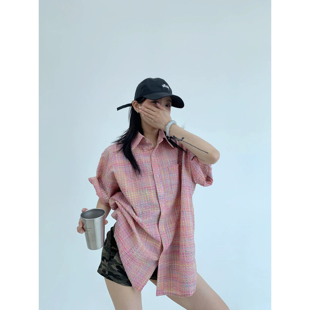 Plaid Short Sleeve Casual Shirt